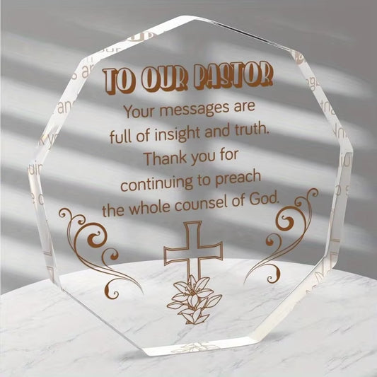 Pastor Appreciation Acrylic Plaque Decor Gift for Home & Office