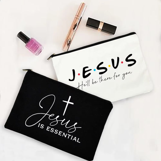 Jesus Canvas Cosmetic Bag for Women