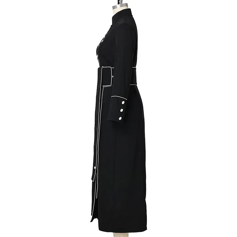 Gracynn Unisex Medieval Clergy Cassock Robe – Anime-Inspired Liturgical Set with Coat and Belt