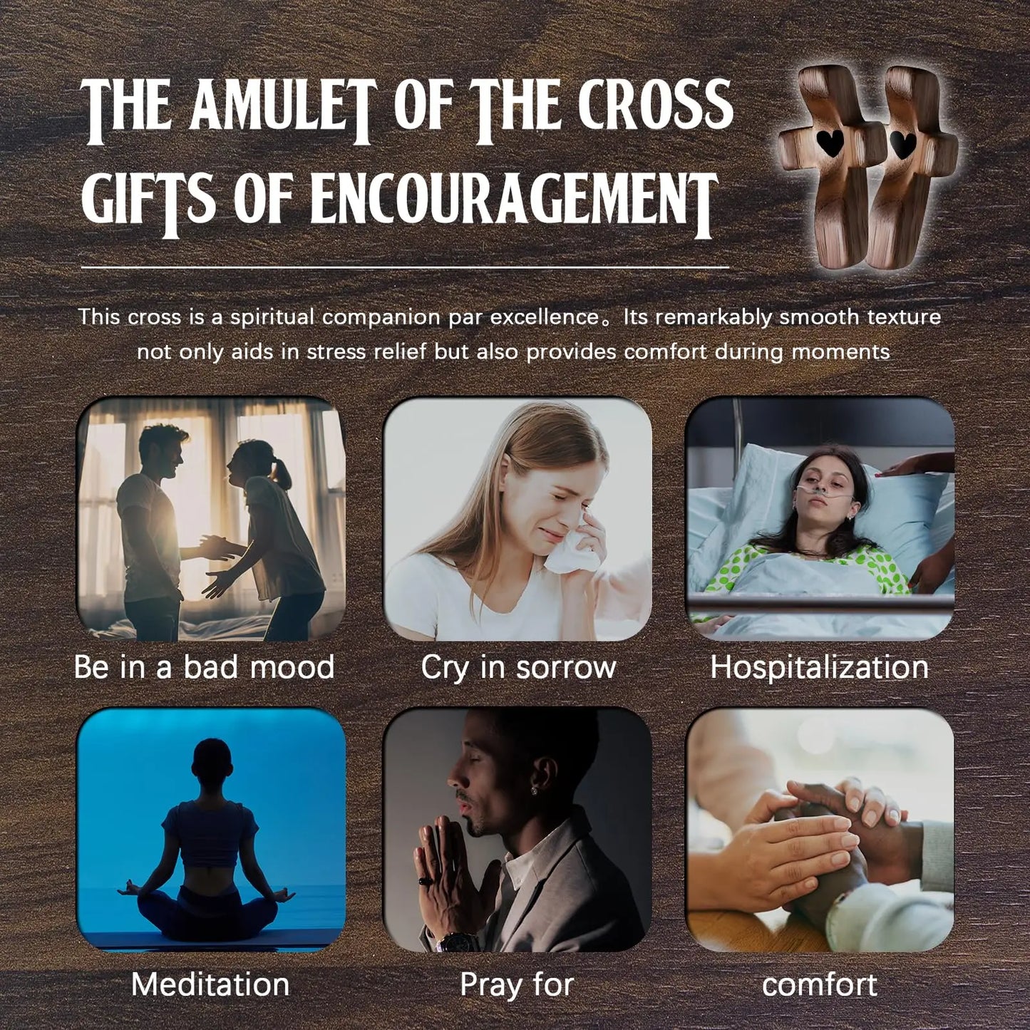 Wooden Pocket Prayer Cross — Set of 6