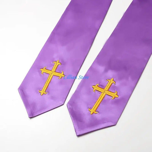 Adult Unisex 72-Inch Liturgical Clergy Stole – Premium Embroidered Cross Ministry Scarf