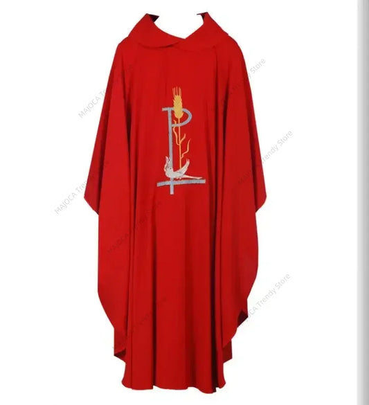 Premium Roman Catholic Church Chasuble Vestment – Printed Priest Liturgical Mass Gown