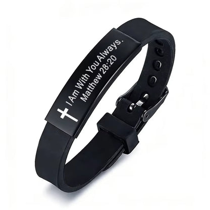 Religious Cross Scripture Bracelet