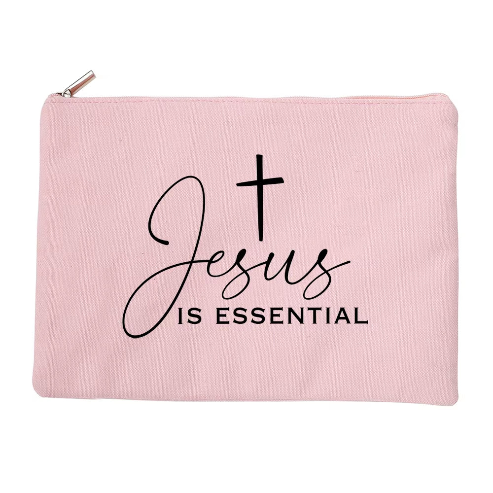Jesus Canvas Cosmetic Bag for Women