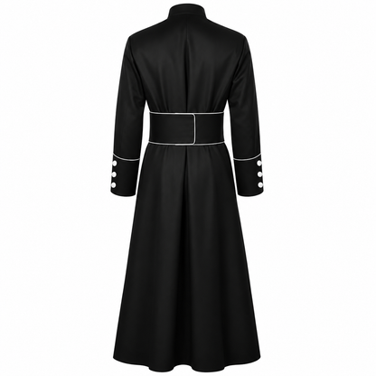 Unisex Clergy Cassock Robe Set with Cross Details