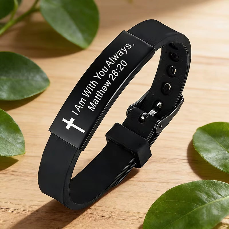 Religious Cross Scripture Bracelet