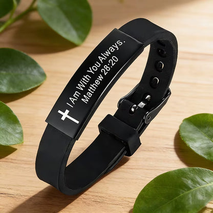 Religious Cross Scripture Bracelet