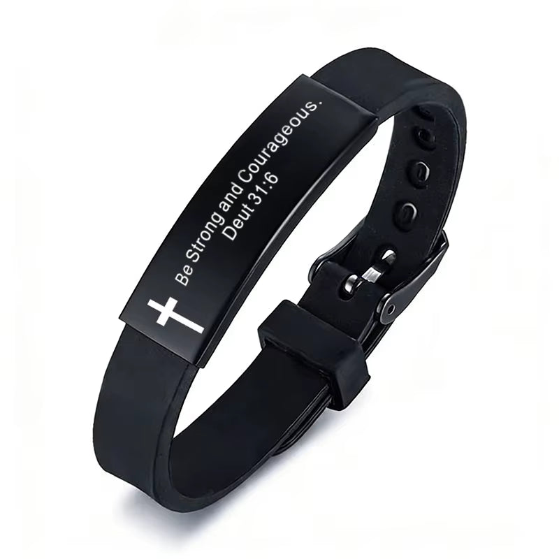 Religious Cross Scripture Bracelet