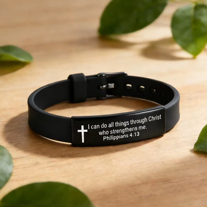 Religious Cross Scripture Bracelet