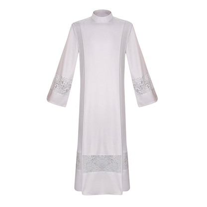 Alb Cassock Vestment Set — Premium Clergy Robe with Guipure Lace Inserts