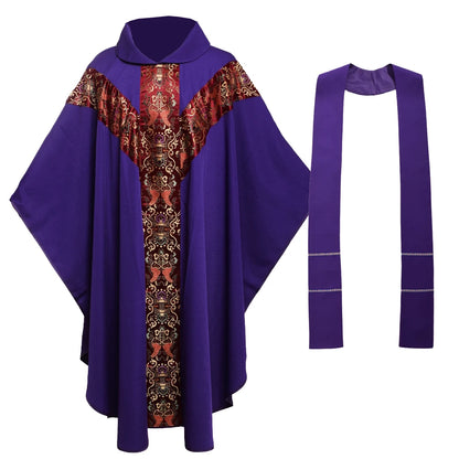Clergy Chasuble & Stole Set — Liturgical Vestment for Catholic Priests