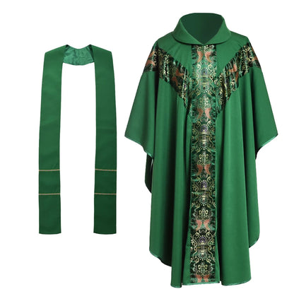 Clergy Chasuble & Stole Set — Liturgical Vestment for Catholic Priests