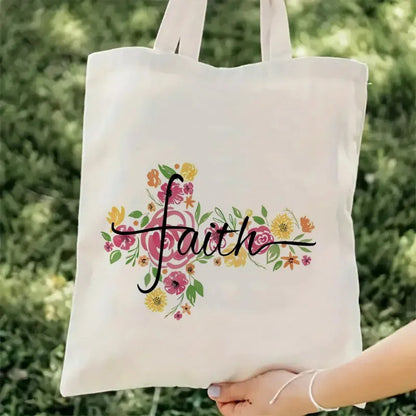 Jesus Print Canvas Tote Bag 