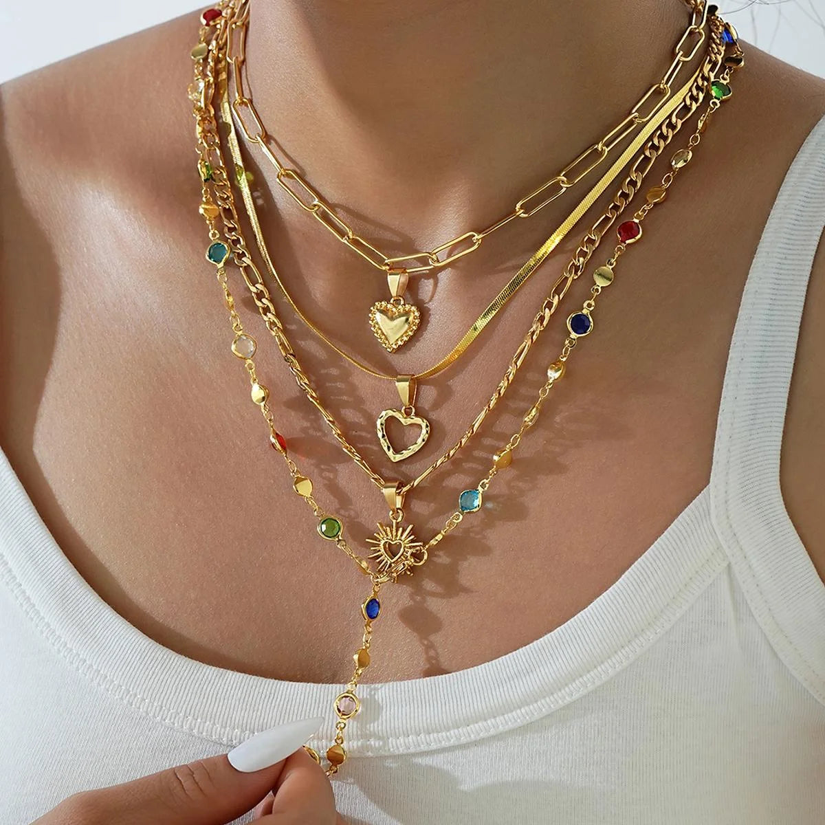 Layered Gold Necklace Set — 4-Piece Chain Collection