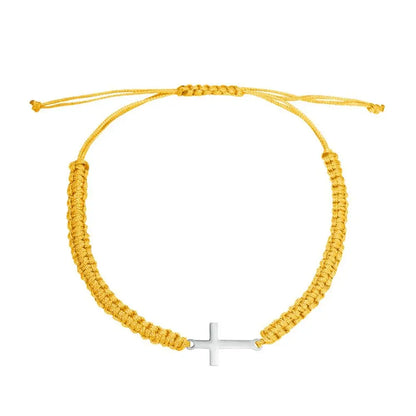 Braided Cross Charm Bracelet