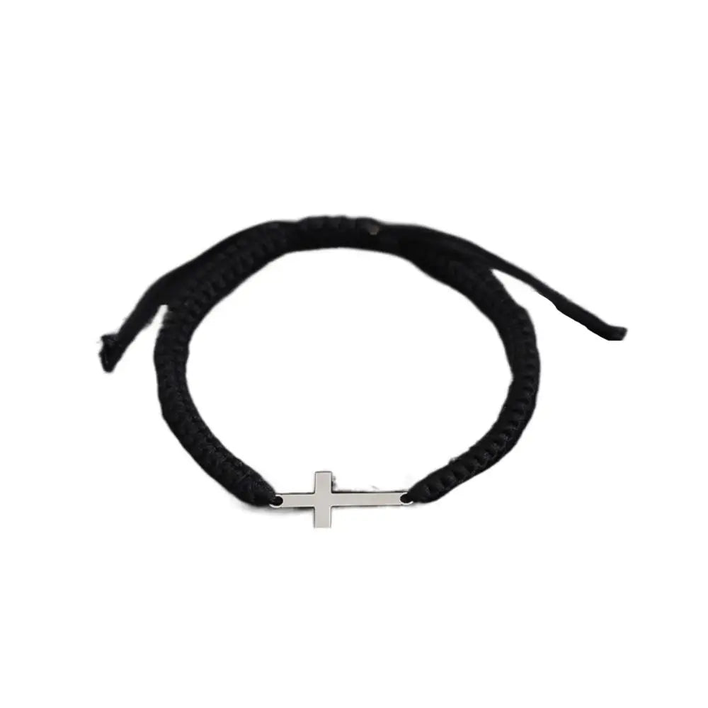 Braided Cross Charm Bracelet