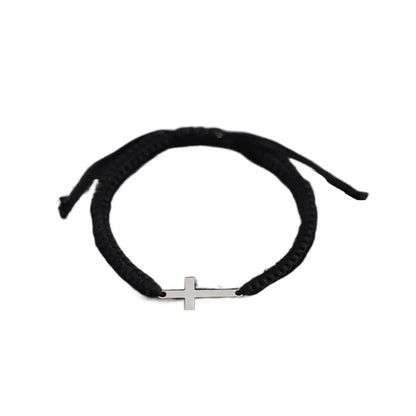 Braided Cross Charm Bracelet