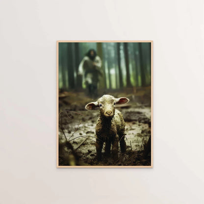 Jesus and the Lamb Canvas Wall Art