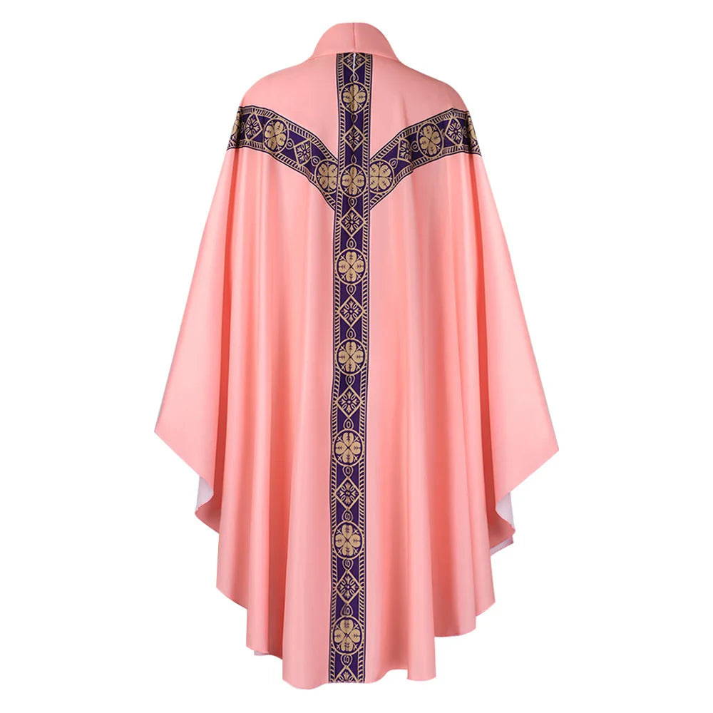 Adult Unisex Clergy Chasuble Vestment Set – Premium Liturgical Priest Gown with Stole and Cross Pendant