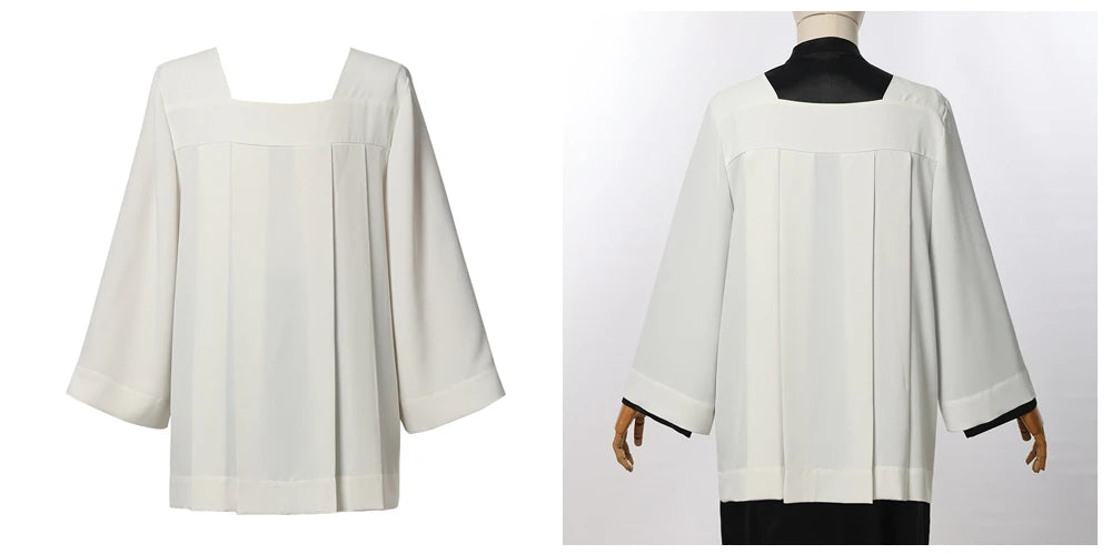 Men's Broadcloth Liturgical Clergy Alb – Traditional Church Surplice with Inserts