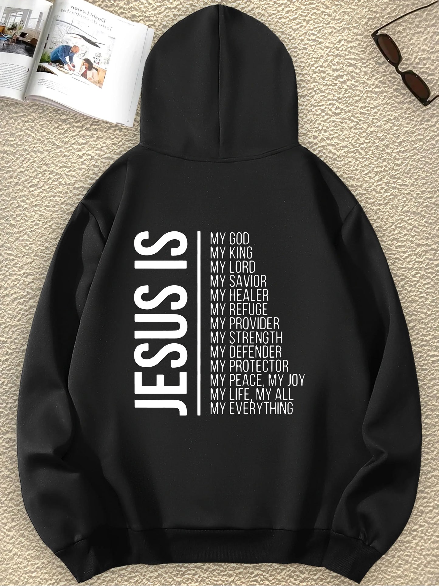 JESUS Fashion Interesting Letter Graphic Print Sweatshirt
