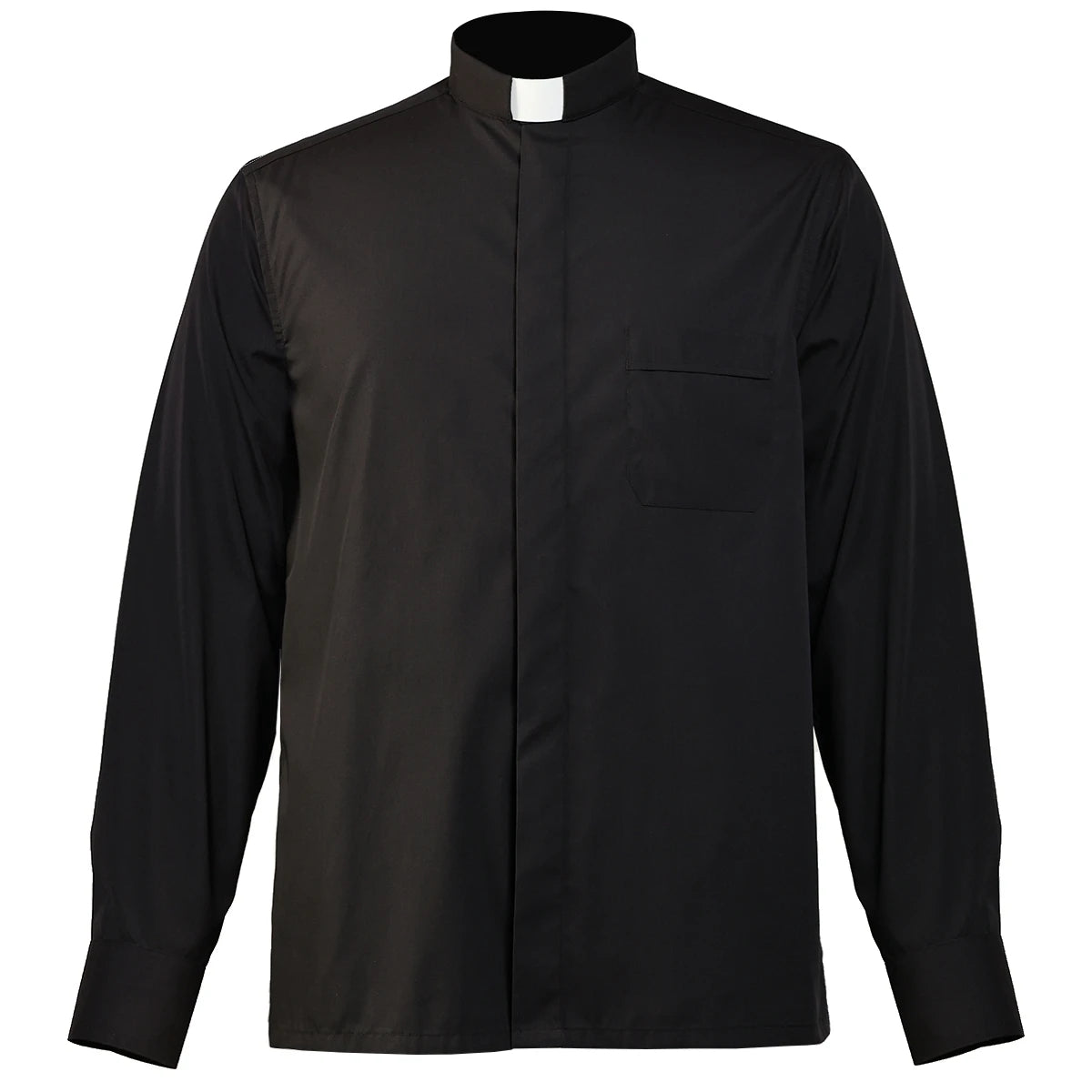 Priest Shirt Men Black Catholic Church Costume Clergy Tab Collar Tops Pastor Shirts