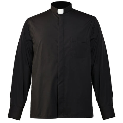 Priest Shirt Men Black Catholic Church Costume Clergy Tab Collar Tops Pastor Shirts