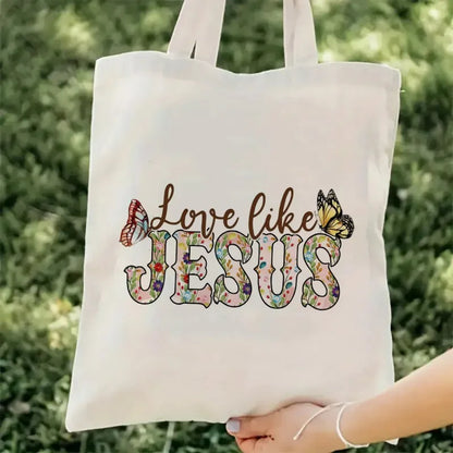Jesus Print Canvas Tote Bag 
