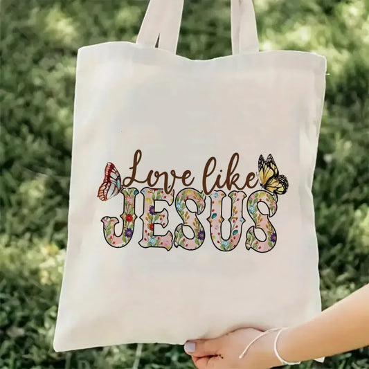 Jesus Print Canvas Tote Bag 