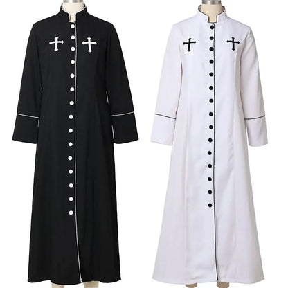 Gracynn Unisex Medieval Clergy Cassock Robe – Anime-Inspired Liturgical Set with Coat and Belt