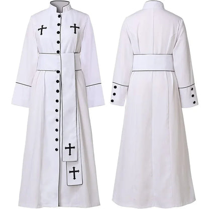 Gracynn Unisex Medieval Clergy Cassock Robe – Anime-Inspired Liturgical Set with Coat and Belt