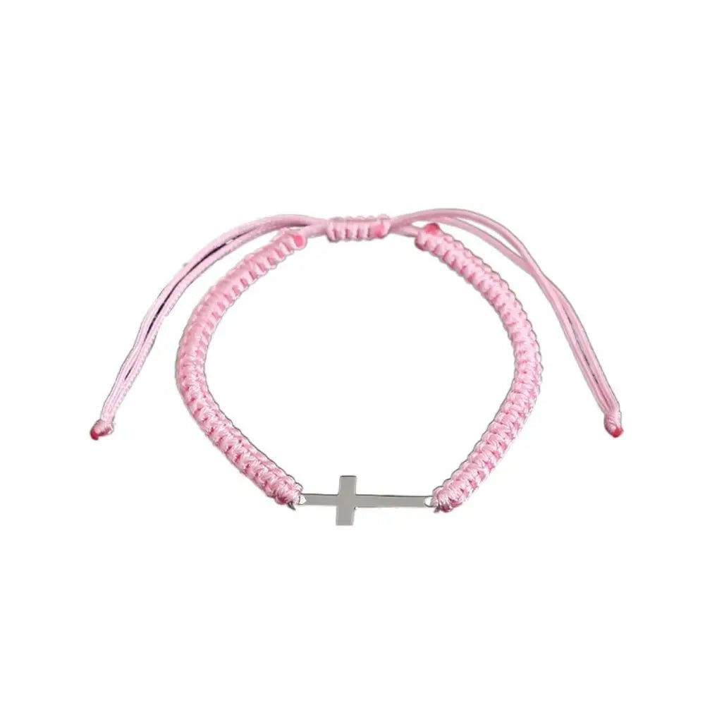 Braided Cross Charm Bracelet