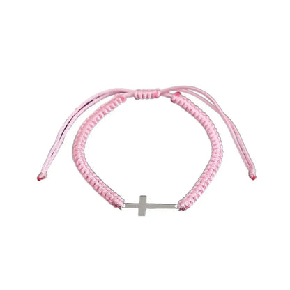 Braided Cross Charm Bracelet