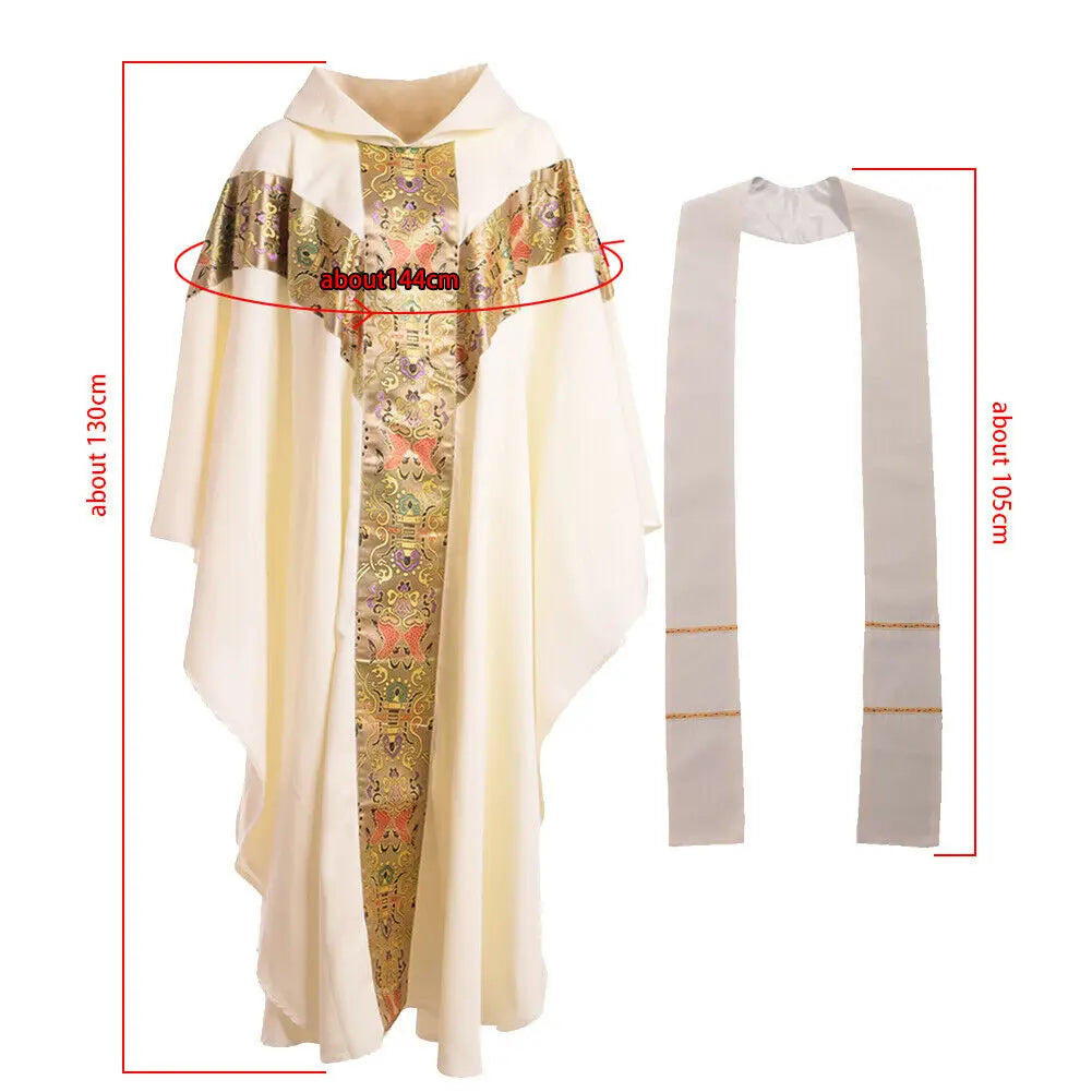 Clergy Chasuble & Stole Set — Liturgical Vestment for Catholic Priests