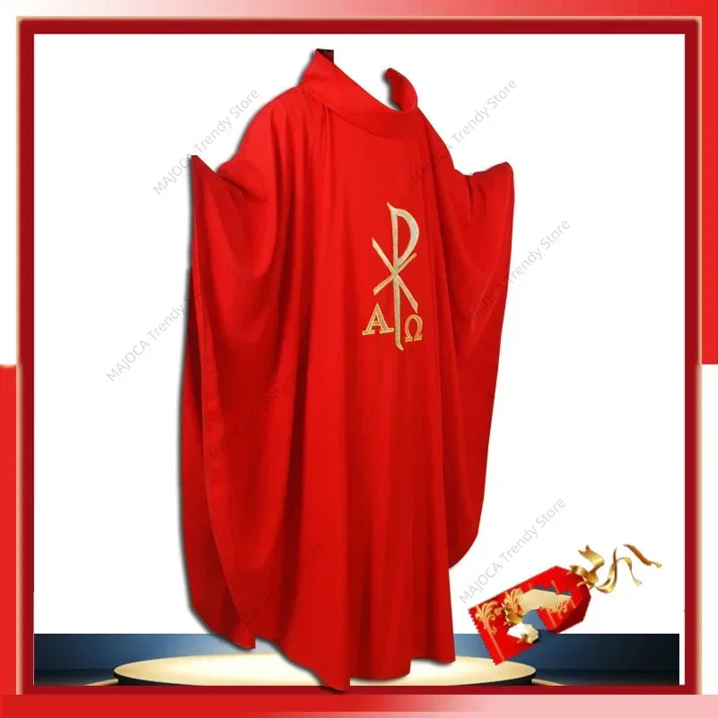 Premium Roman Catholic Church Chasuble Vestment – Printed Priest Liturgical Mass Gown
