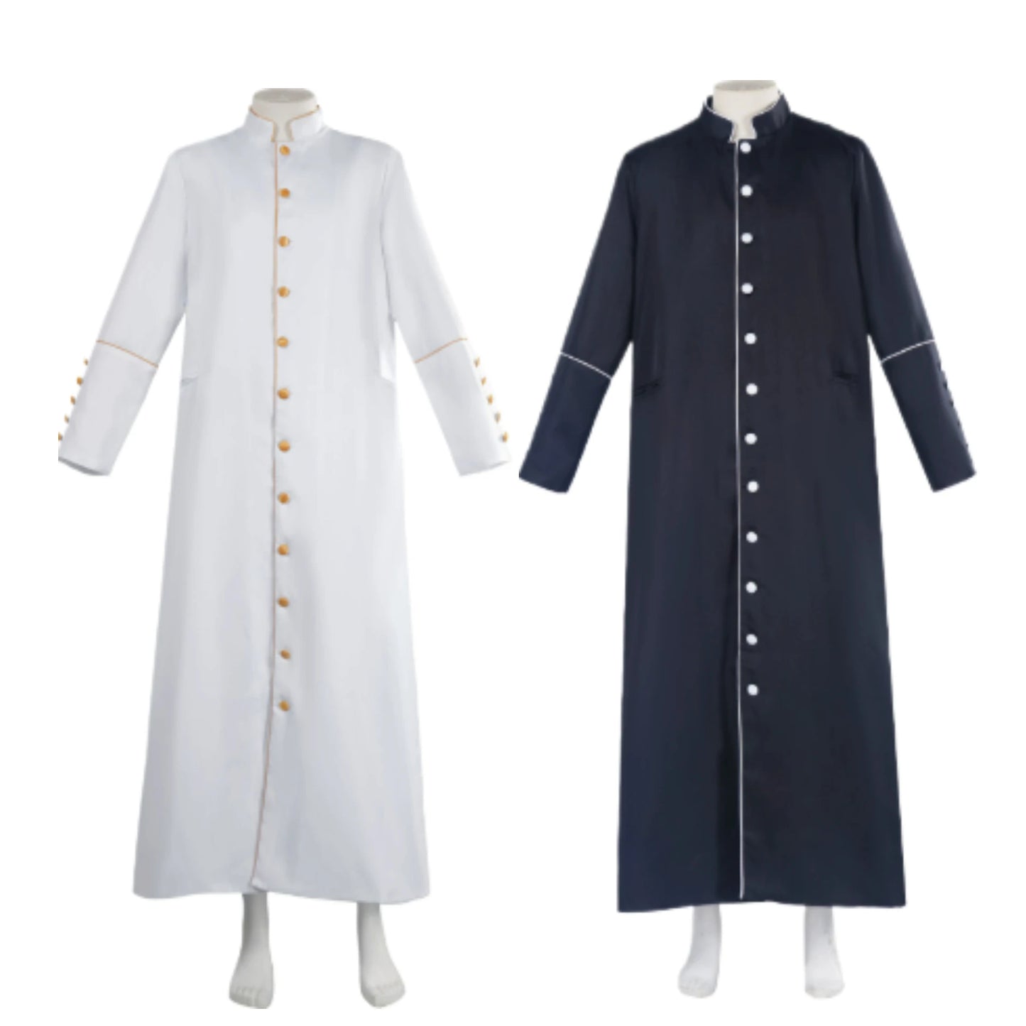 Adult Unisex Traditional Roman Catholic Clergy Cassock Robe – Single-Breasted Liturgical Vestment Gown