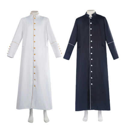 Adult Unisex Traditional Roman Catholic Clergy Cassock Robe – Single-Breasted Liturgical Vestment Gown