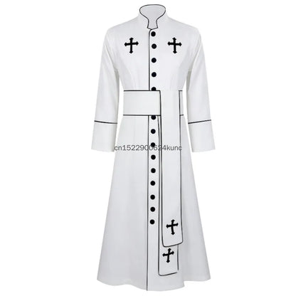 Gracynn Unisex Medieval Clergy Cassock Robe – Anime-Inspired Liturgical Set with Coat and Belt