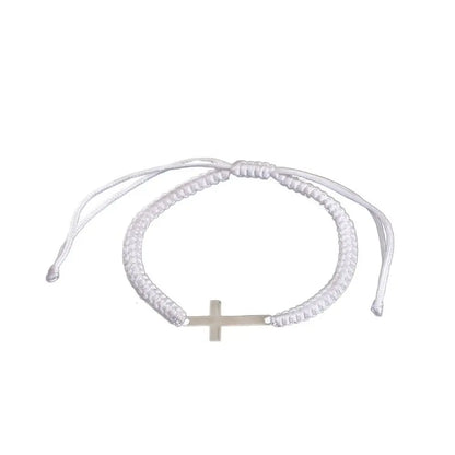 Braided Cross Charm Bracelet