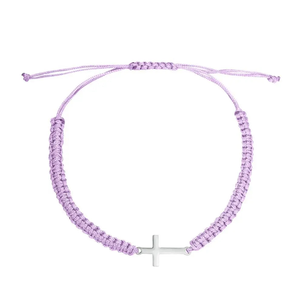 Braided Cross Charm Bracelet