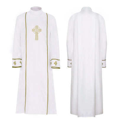 Men's Medieval Cao Pi Liturgical Cassock Robe – Minimalist Clergy Vestment Alb Gown