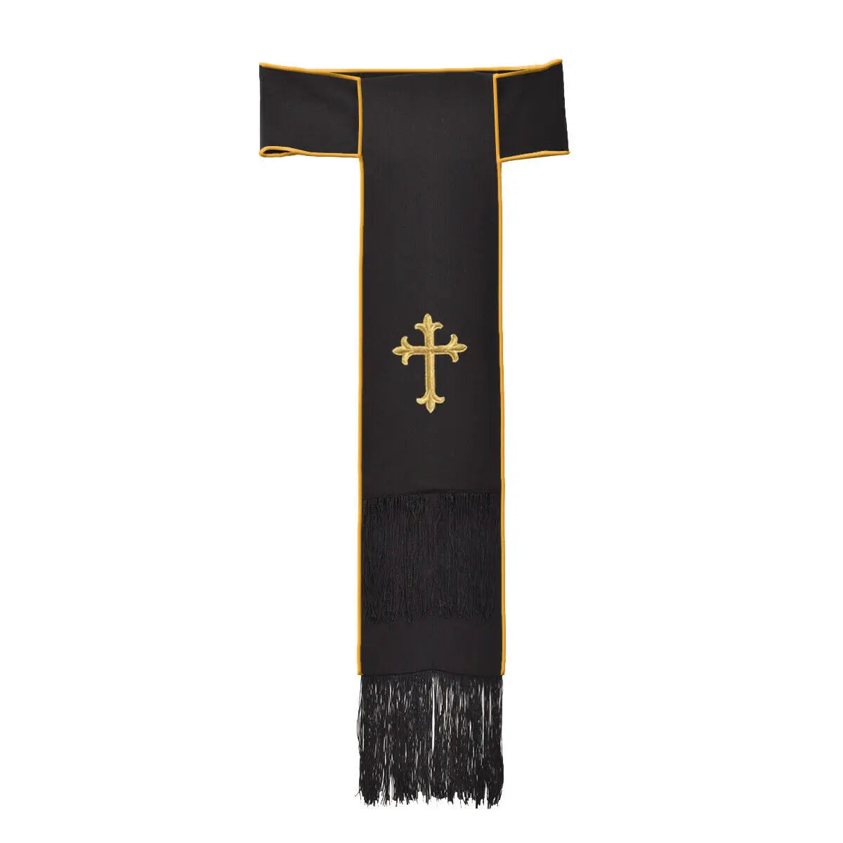 Men's Broadcloth Clergy Cassock Cincture Set – Wide Sash Waist Belt with Fringed Trim
