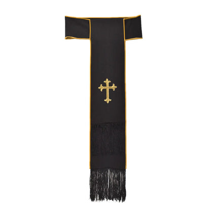 Men's Broadcloth Clergy Cassock Cincture Set – Wide Sash Waist Belt with Fringed Trim