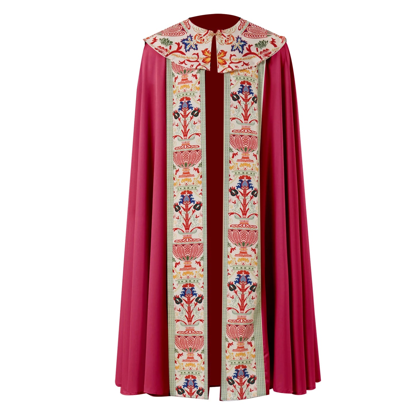 Unisex Medieval Liturgical Chasuble Cloak – Premium Printed Clergy Cope Vestment