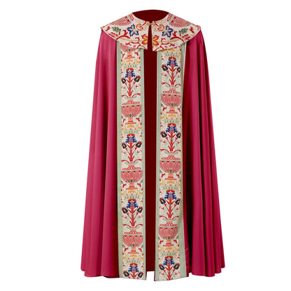 Unisex Medieval Liturgical Chasuble Cloak – Premium Printed Clergy Cope Vestment