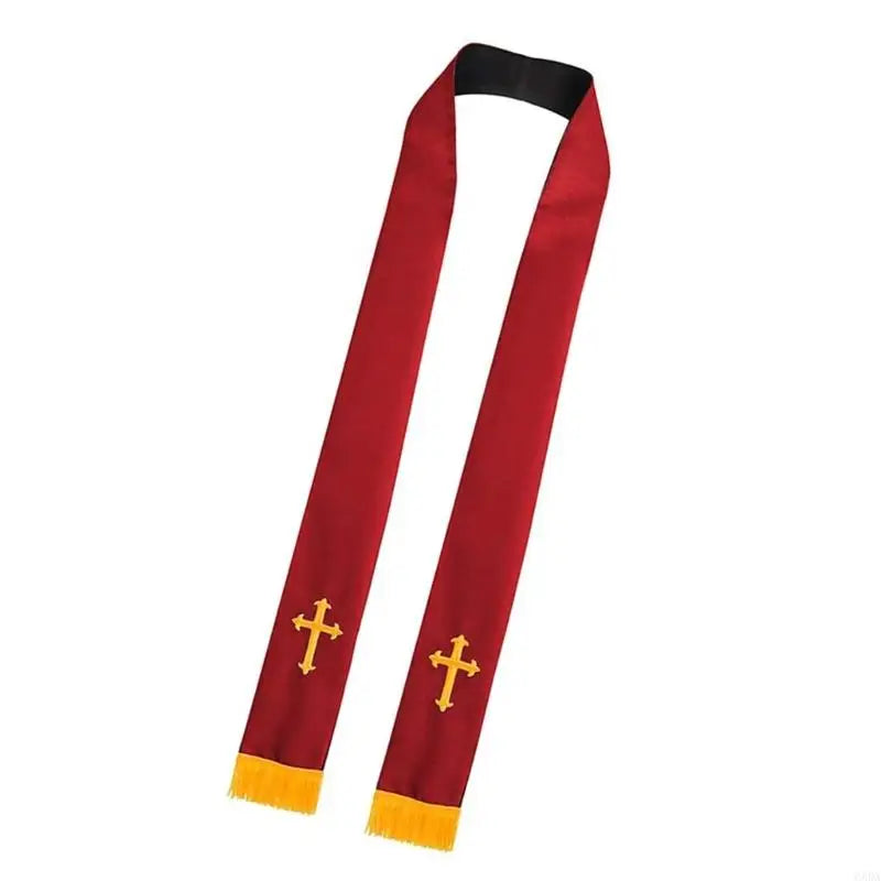 Adult Unisex Reversible Liturgical Clergy Stole – Premium Embroidered Cross Ministry Scarf