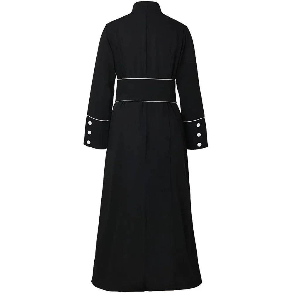 Gracynn Unisex Medieval Clergy Cassock Robe – Anime-Inspired Liturgical Set with Coat and Belt