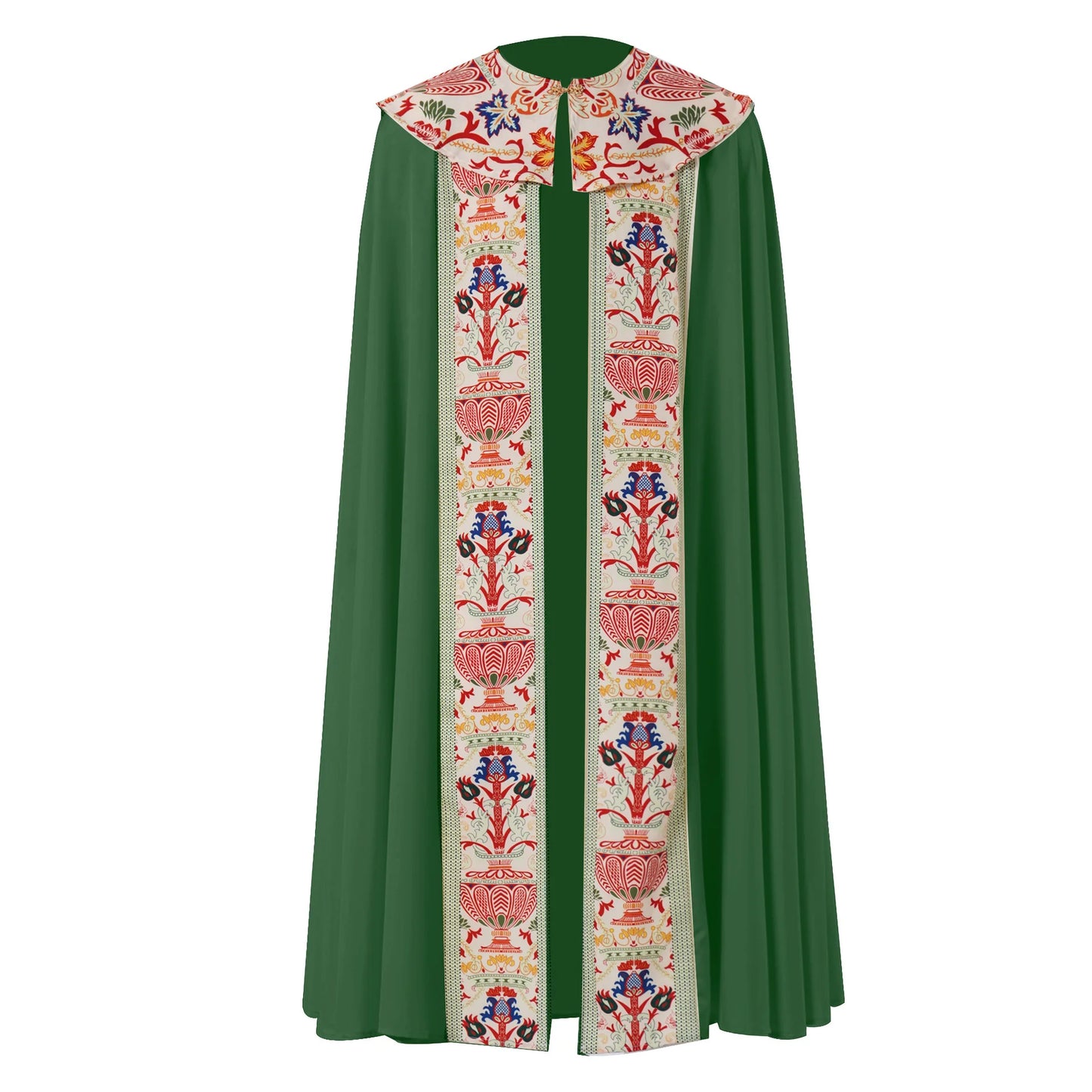 Unisex Medieval Liturgical Chasuble Cloak – Premium Printed Clergy Cope Vestment