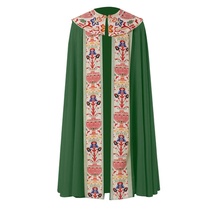 Unisex Medieval Liturgical Chasuble Cloak – Premium Printed Clergy Cope Vestment