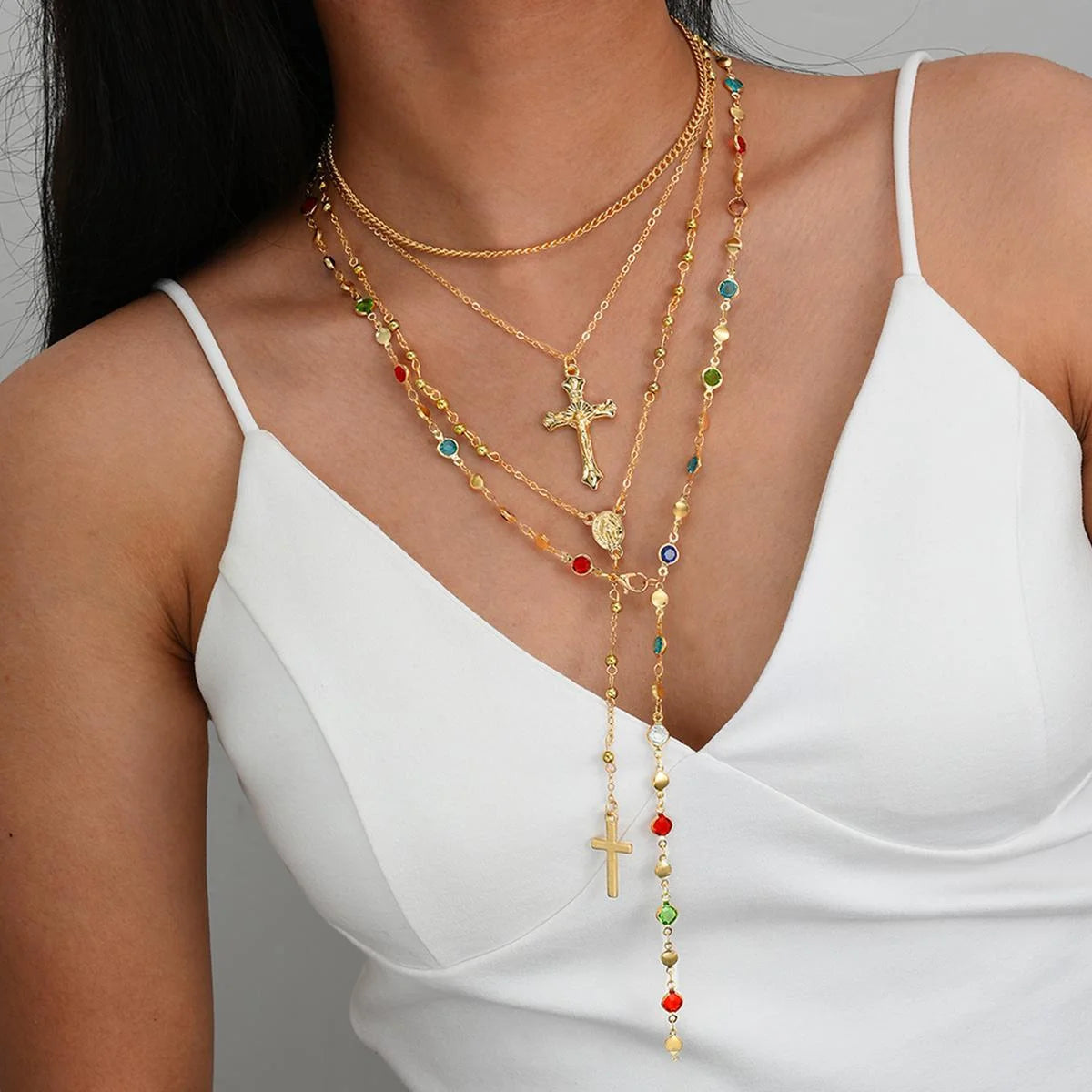 Layered Gold Necklace Set — 4-Piece Chain Collection